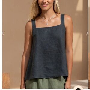 Nomad Soella Linen Top Charcoal XS